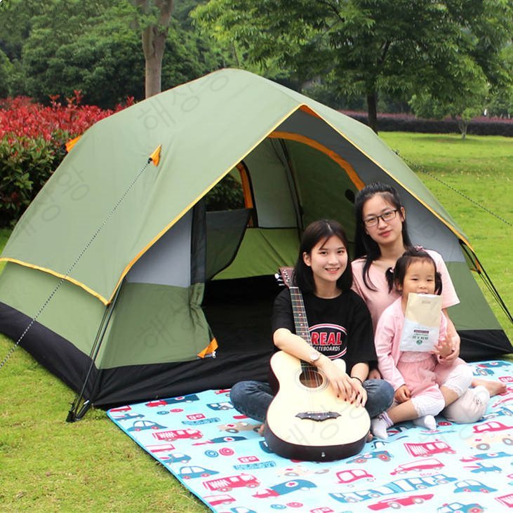 캠핑용 방수 전자동 텐트 Z3W1516, 녹색, 2인용 