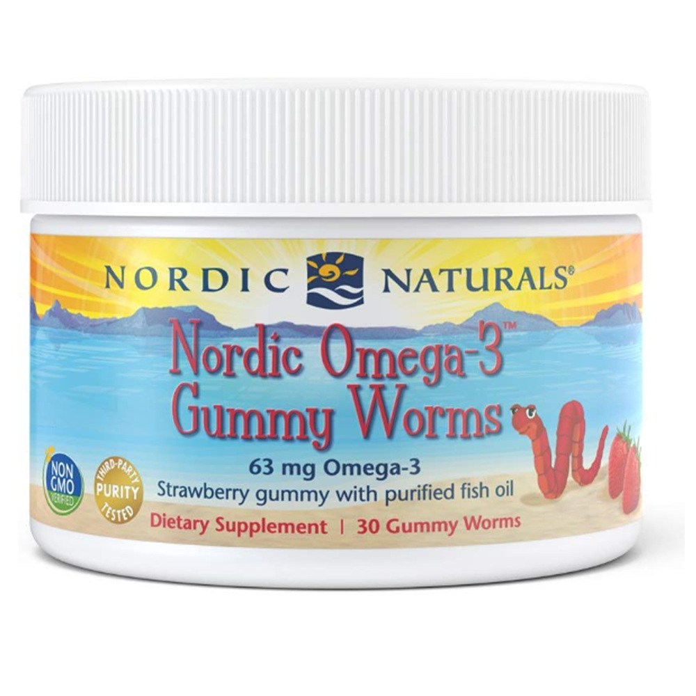 노르딕내추럴스 노르딕 오메가-3 구미 웜즈 Nordic Naturals - Omega-3 Gummy Worms 30정, 1팩 