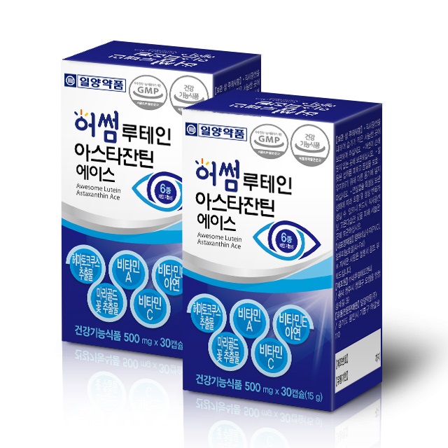 일양약품 루테인 아스타잔틴 헤마토코쿠스 눈건강영양제 2박스 2개월분 메리골드 