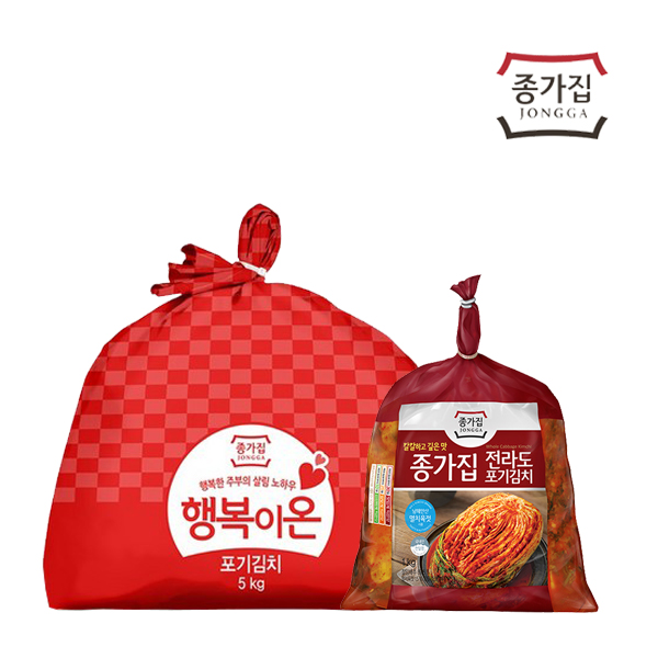 종가집 포기김치(행복이온)5kg+전라도포기김치1kg, 단품 