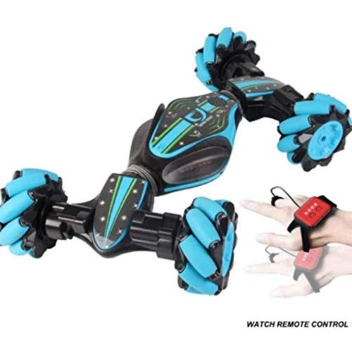 LIBAO 2019 New Rc Stunt Car Christmas Stunt Rc Car Gesture Sensing Twisting Vehicle Drift Car Driving Toy Gifts (Blue), Color = Blue 