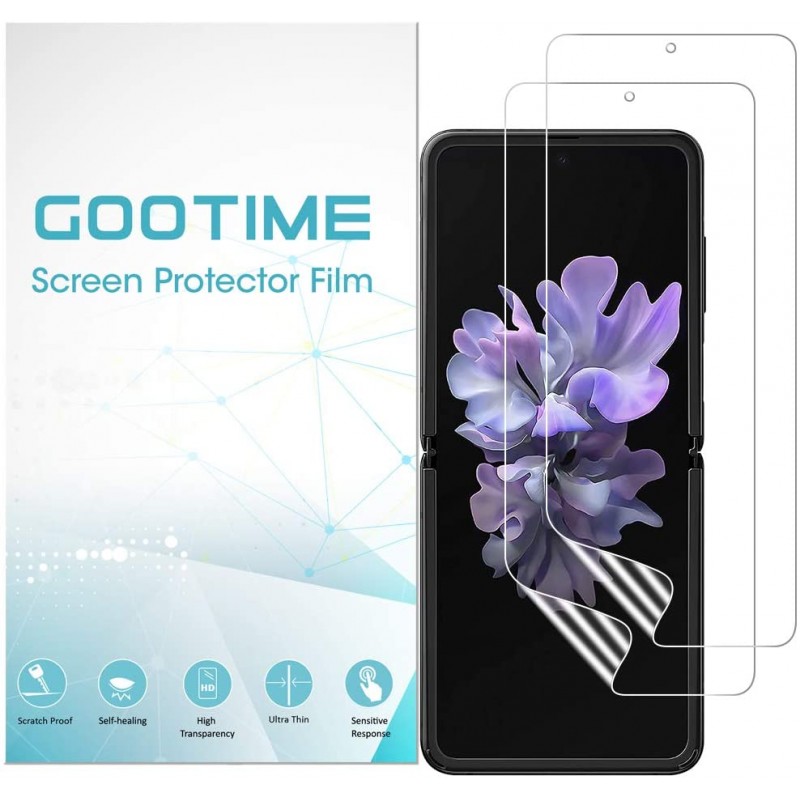 Gootime Samsung Galaxy Z Flip 필름 갤럭시 Z Flip 보호 필름 유연한 tpu 소재 기포 감소 기능 충격 흡, 1, 단일상품 