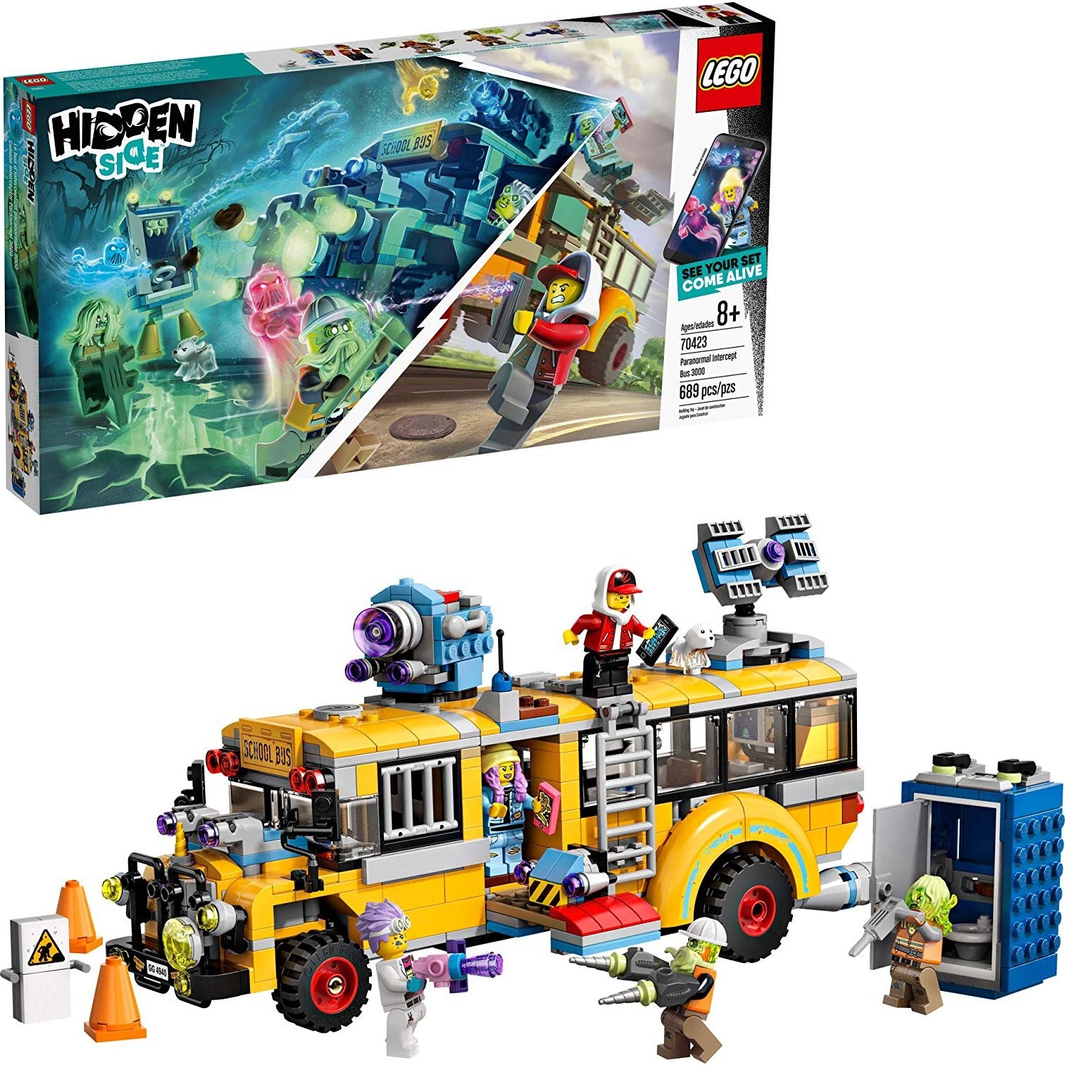 LEGO 레고 히든사이드 불가사의한 인터셉트 버스 3000 689 피스 70423, 단일제품 