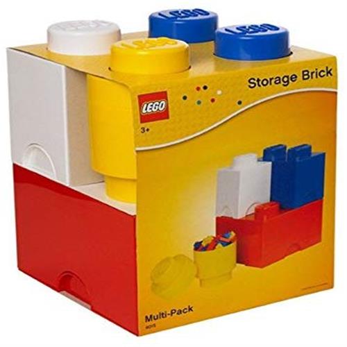 LEGO Storage Brick Multi Pack (4 Piece) Bright Red/Bright Blue/Bright Yell, 본품선택 