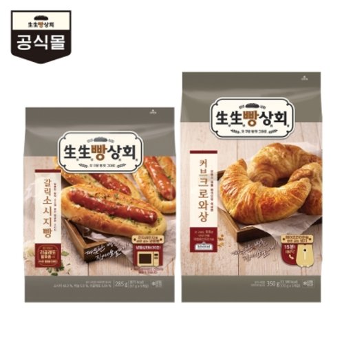 [텐바이텐] 생생빵상회 커브크로와상350g+갈릭 소시지빵 285g_(2264920), 단일상품, 옵션선택 