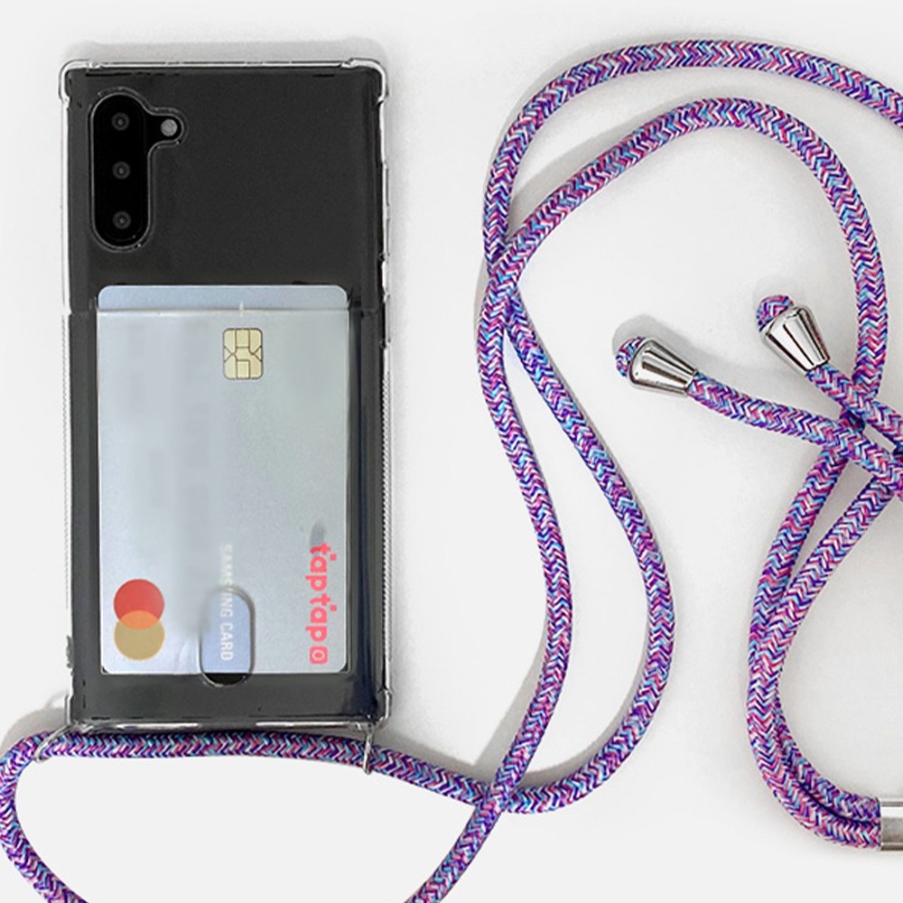 코코네집 갤럭시 카드 수납 넥 목걸이 줄 숄더 스트랩 실속형 디자인 투명 젤리 핸드폰 케이스 휴대폰 