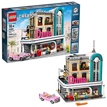 어린이와 성인을위한 LEGO Creator Expert Downtown Diner 10260 조립 키트 모델 세트 및 조립 장난감 (2, 좌절없는 포장 