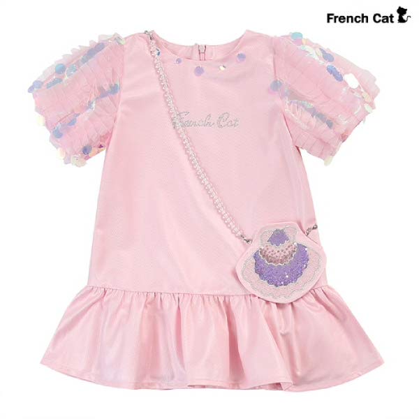 [현대백화점]프렌치캣2 핑크 가방 원피스 CH 드레스 안감아사면 공주 (Q02DBO170P) 