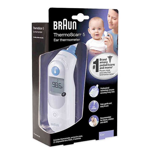 브라운 디지털 귀 체온계 Braun IRT6500 US, 1개 