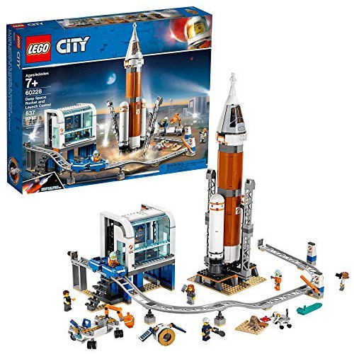 LEGO City Space Deep Space Rocket and Launch Control 60228 Model Rocket Building Kit with Toy Monorail Control Tower and Astronaut Minifigures, Style = Overbox 