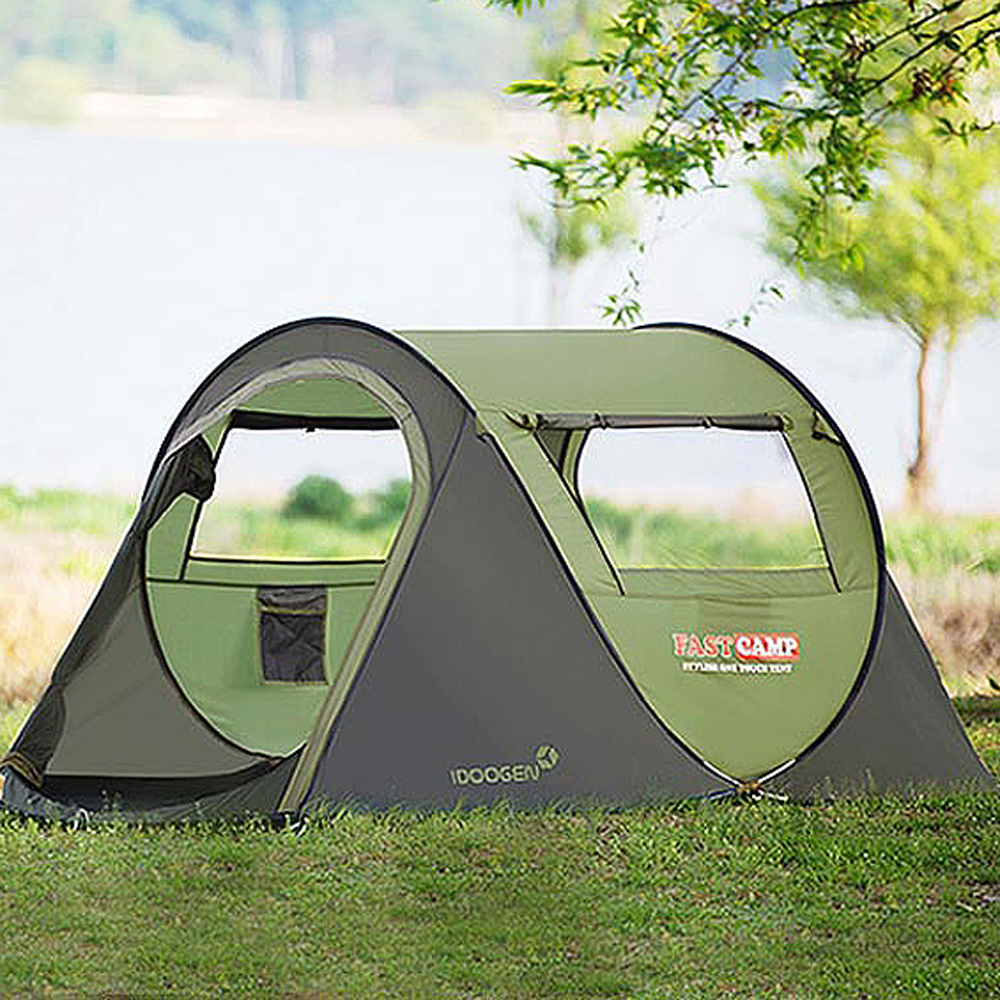 패스트캠프 베이직3 원터치 텐트, 올리브그린, 3~4인용 
