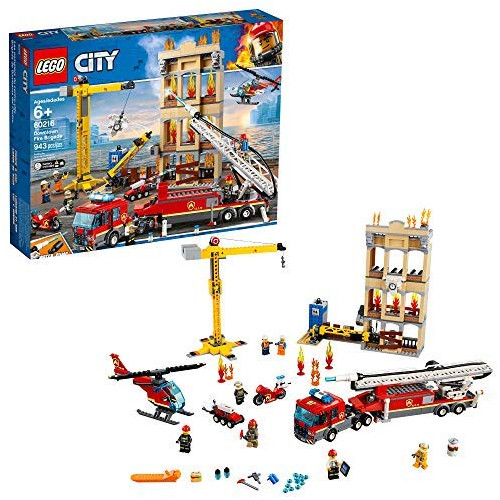 LEGO City Downtown Fire Brigade 60216 Building Kit 2019 (943 Pieces) Standard Packaging, Product Packaging = Frustration-Free Packaging 