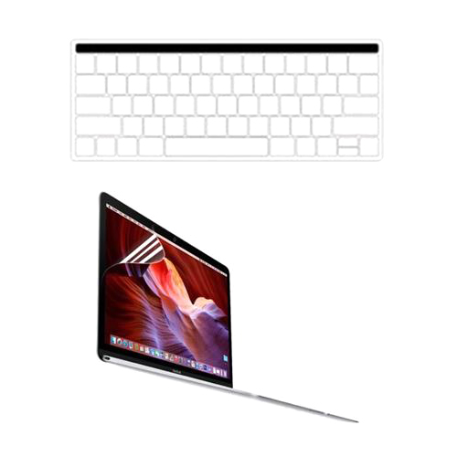 뉴비아 맥북 프로 터치바 13 투명실리콘 키스킨 + 액정보호필름 세트, 혼합 색상, 1세트 