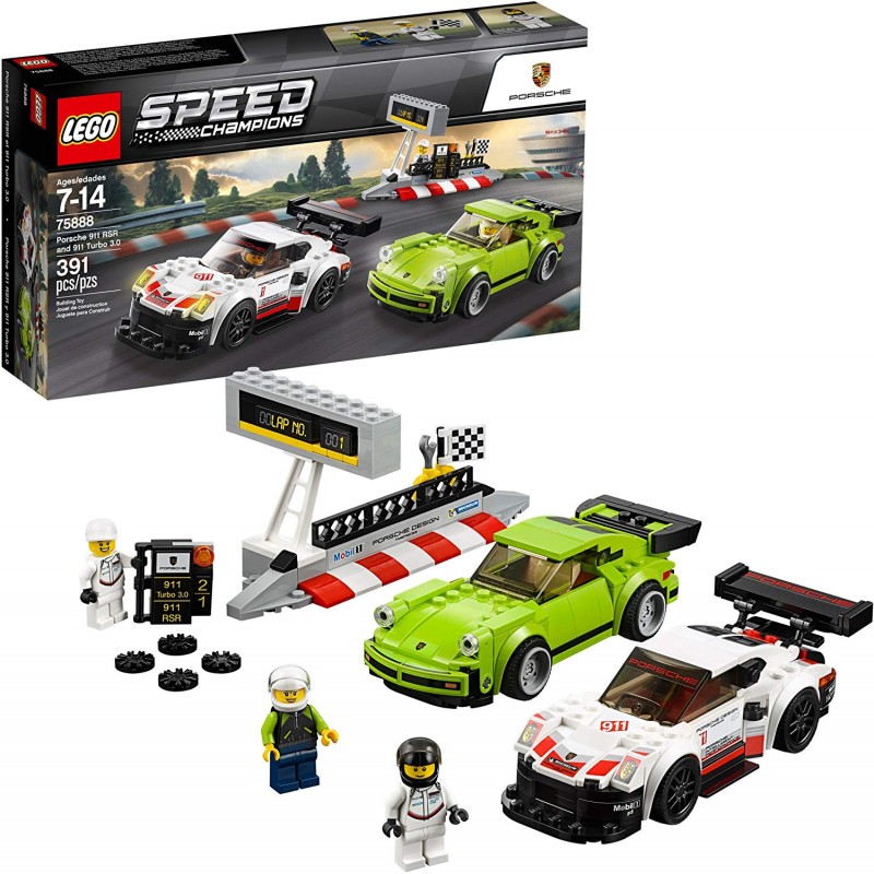 레고 스피드 챔피언 포르쉐 911 RSR 및 911 터보 3.0 75888 빌딩 키트 (391 조각) 