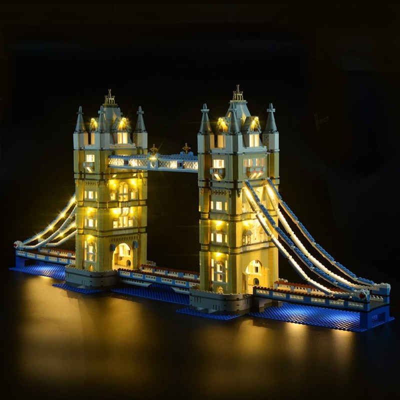 LIGHTAILING 라이트 (건축 런던 타워 브릿지) 빌딩 블록 모델 용-조명이 깜박이지 않음-Lego 10214와 호 