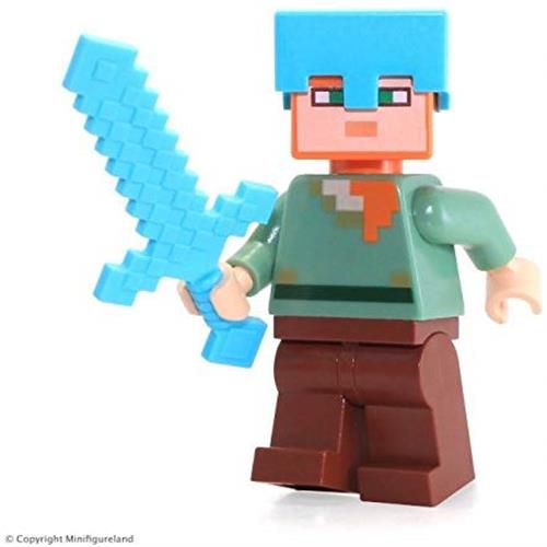 LEGO Minecraft미니 피규어 – 알렉스 ( W / Medium Azure헬멧) 21122, 본품선택 