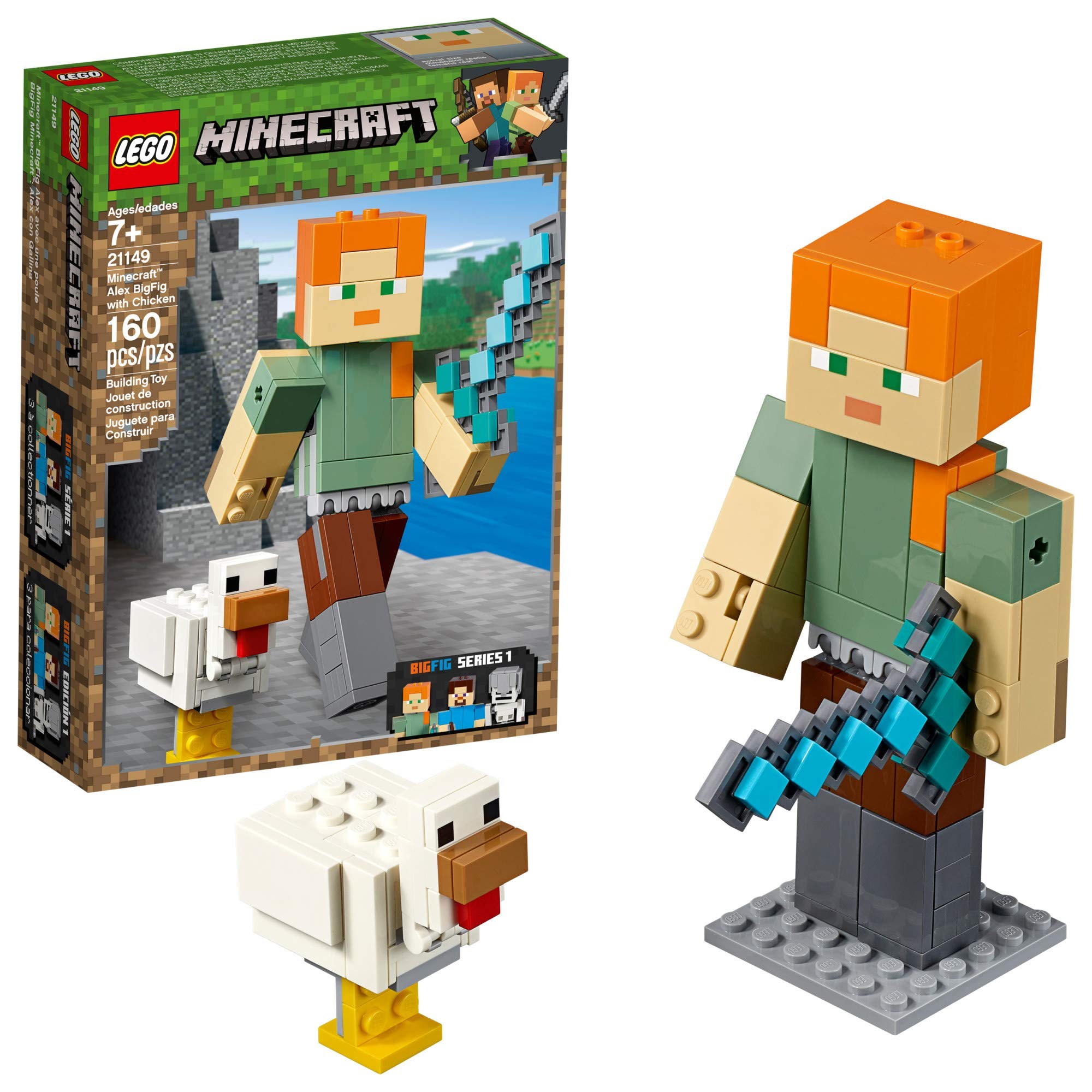LEGO Minecraft Alex BigFig with Chicken 21149 Building Kit 2019 (160 Piece, 본품선택 
