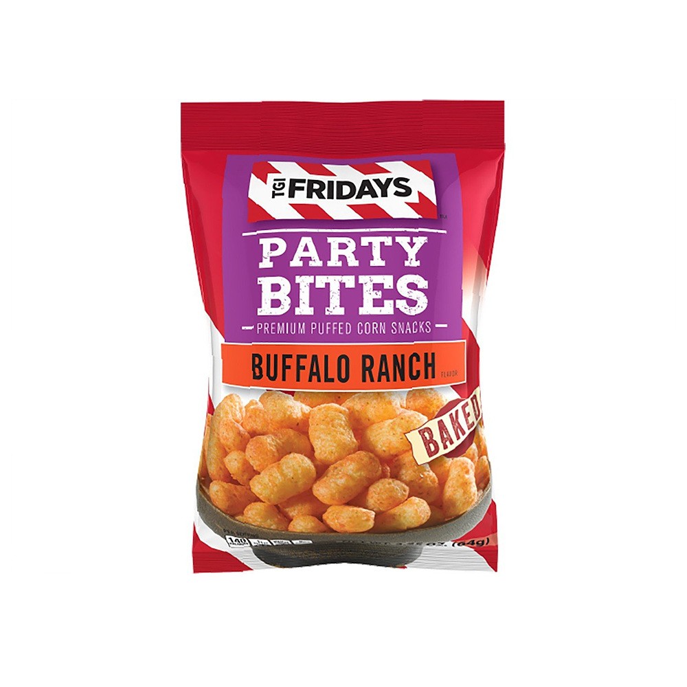 TGI Fridays Buffalo Ranch Party Bites Premium Puffed Corn Snacks 버팔로 렌치 스낵 4.5oz, 1개 