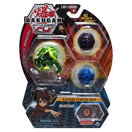 Bakugan Starter Pack 3-Pack Maxotaur Collectible Transforming Creatures for Ages 6 and Up, 본문참고 