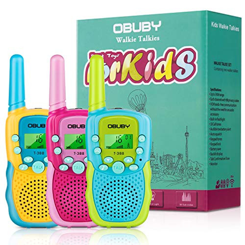 Obuby Walkie Talkies for Kids 22 Channels 2 Way Radio Kid Gift Toy 3 KMs Long Range with Backlit LCD Flashlight Best Gifts Toys for Boys and Gir, 본문참고 
