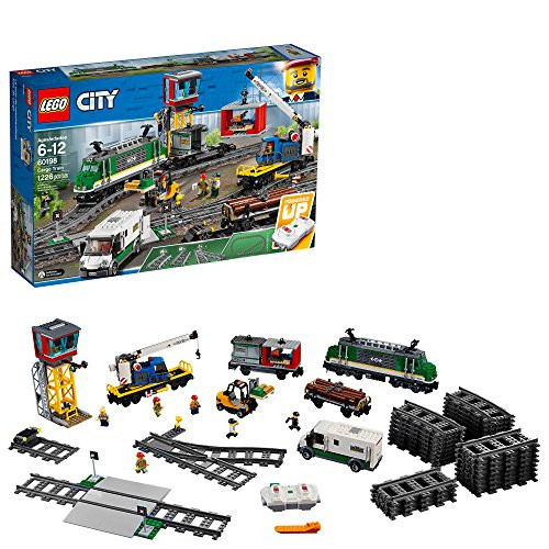 LEGO City Cargo Train 60198 Remote Control Train Building Set with Tracks for Kids(1226 Pieces), Style = Standard 