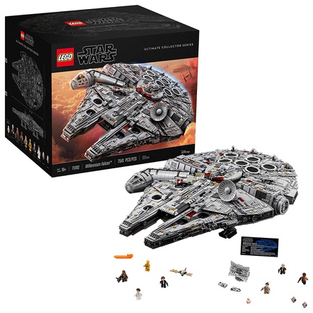 LEGO Star Wars Ultimate Millennium Falcon 75192 전문가 용 건물 키트 및 우주선 모델 성인을위한, 한 가지 색 