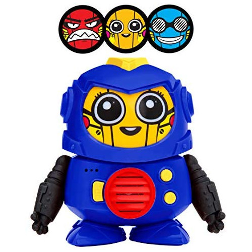 Power Your Fun Tok Tok Voice Changer Robot Toys - Mini Talking Robots for Kids with 3 Robot Voices and LED Faces for Ages 3 and Up Blue, Color = Blue 