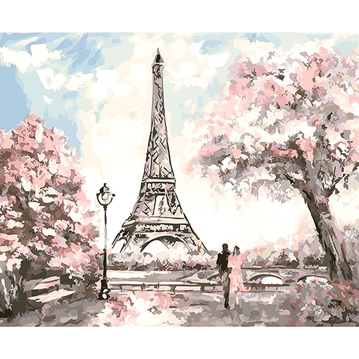 아트조이 DIY 명화 그리기 세트 40 x 50 cm, 봄에 물든 에펠탑 