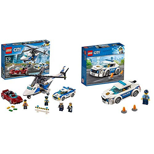 레고 (LEGO) 씨티 폴리스 헬리콥터와 폴리스 카 60138 블럭 장난감 사내 아이차, 스타일 = 폴리스 헬리콥터와 폴리스 카 + 폴리스 patrol 카 