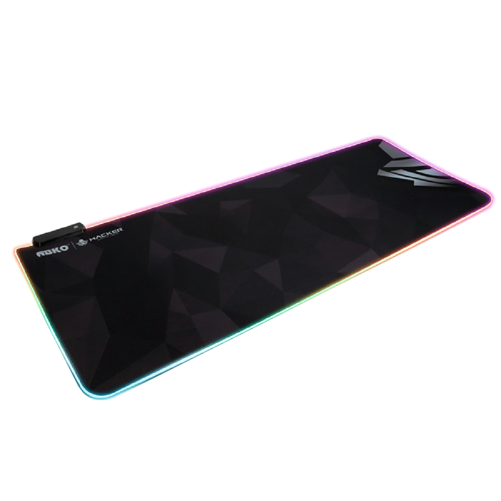 앱코 HACKER 엣지 RGB LED 게이밍 장패드, 혼합 색상, 1개 