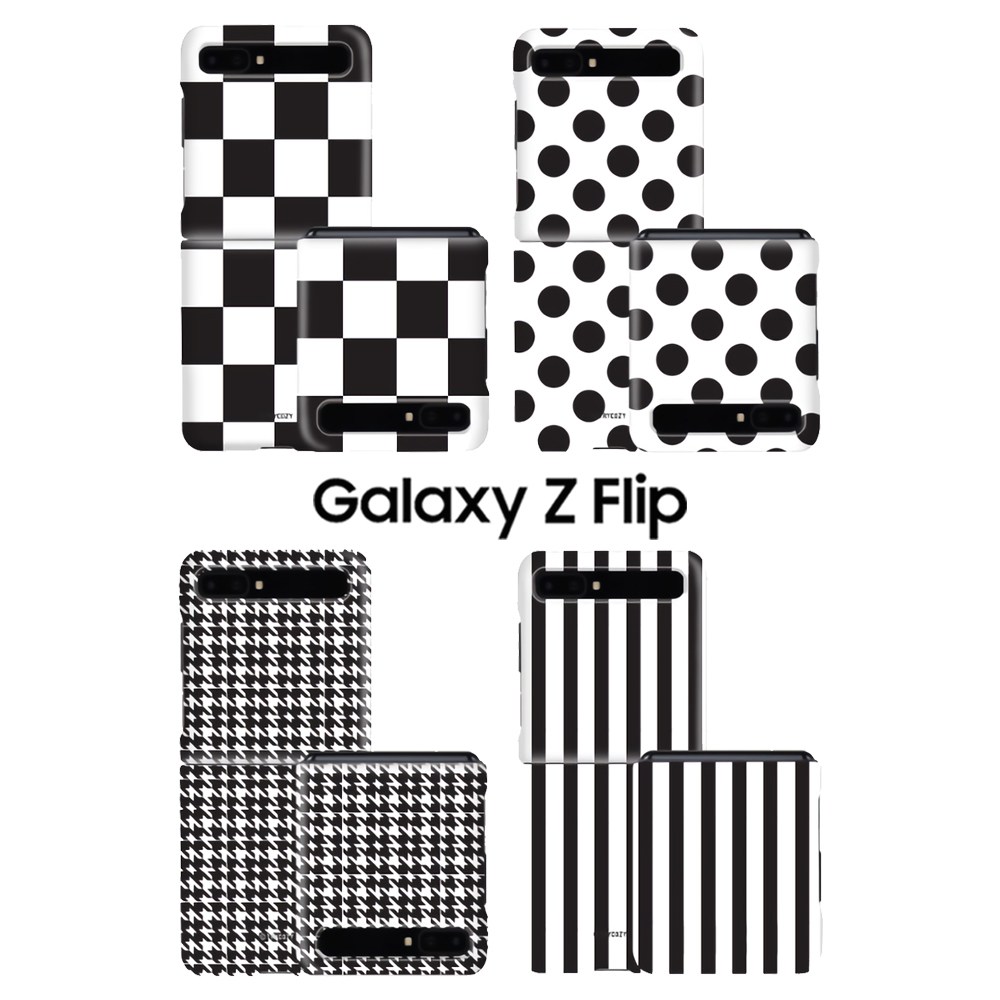 땀비네 삼성 갤럭시 Z Flip Z플립 제트플립 독특 귀염 모던패턴 도트 무늬 디자인 심플 슬림 하드 휴대폰 케이스 