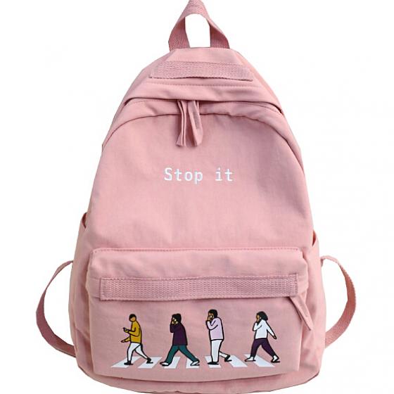 요루컴퍼니 스타일 인상적인 여성 가방 한글판 고등학교 백팩 남녀공용 