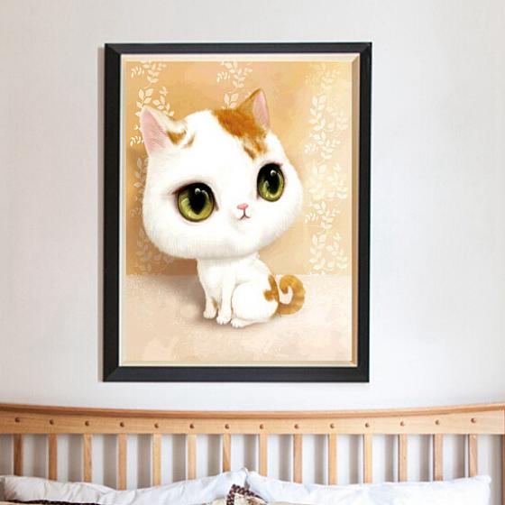 차이나차차 귀여운 고양이 다이아몬드 화가 큐빅 자수 십자수 패브릭원단, 해당상품 