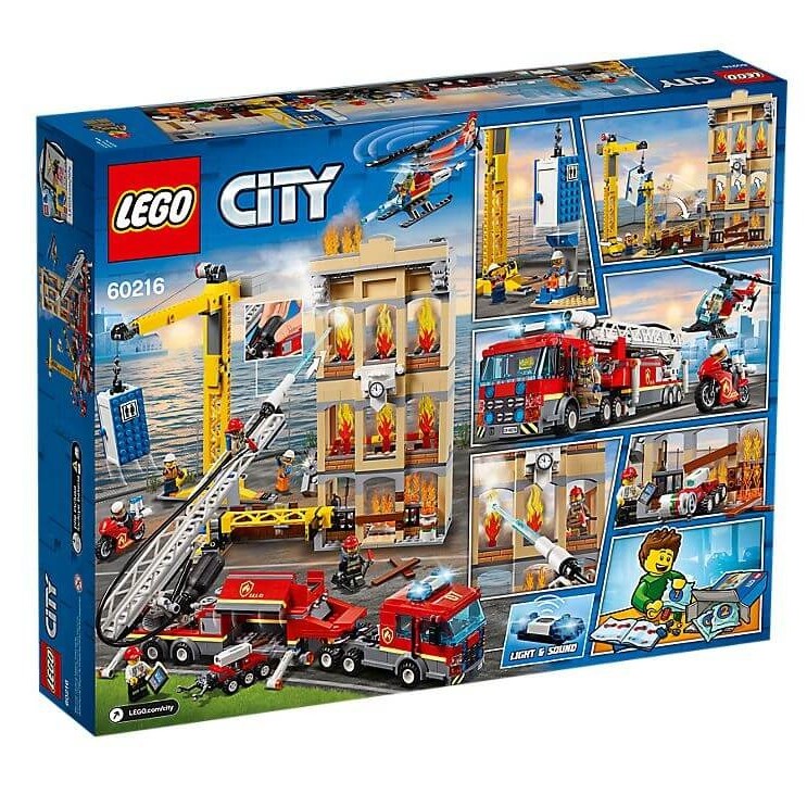 LEGO 레고 시티 도시 소방대 완구 60216 Downtown Fire Brigade, 혼합 색상 