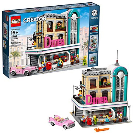 어린이와 성인을위한 LEGO Creator Expert Downtown Diner 10260 조립 키트 모델 세트 및 조립 장난감 (2 