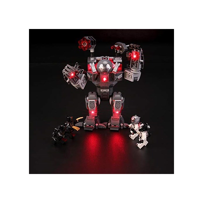 BRIKSMAX Led Lighting Kit for Marvel Avengers War Machine Buster - Compatible with Lego 76124, One Color, One Size 