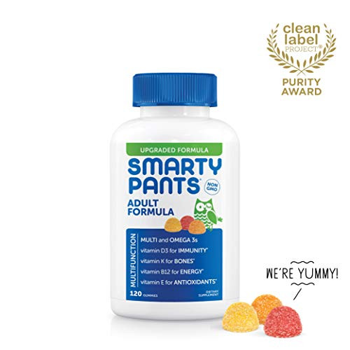 SmartyPants Adult Complete Daily Gummy Vitamins: Gluten Free Multivitamin & Omega 3 DHA/EPA Fish Oil Methyl B12 Vitamin D3 Non-GMO 120 count, 본품선택 