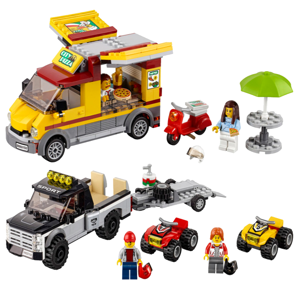 레고 시티 ATV 레이싱팀과 피자밴 60148. 60150 lego 레고인테리어장식품 레고블럭 크리스마스선물 어린이날선물 아이 키덜트 창의력블록쌓기 자동차완구 카블럭장난감 