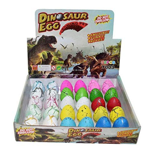 Dinosaur Eggs Toy Hatching Growing Dino Dragon for Children Large Size Pack of 30pcs Colorful Crack by Yeelan, Color = Mix Color 