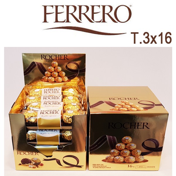 FERRERO ROCHER 페레로로쉐 T3 3개입x16개 (48개입) 이탈리아 고급 초콜릿 선물, 16개, 3개입 
