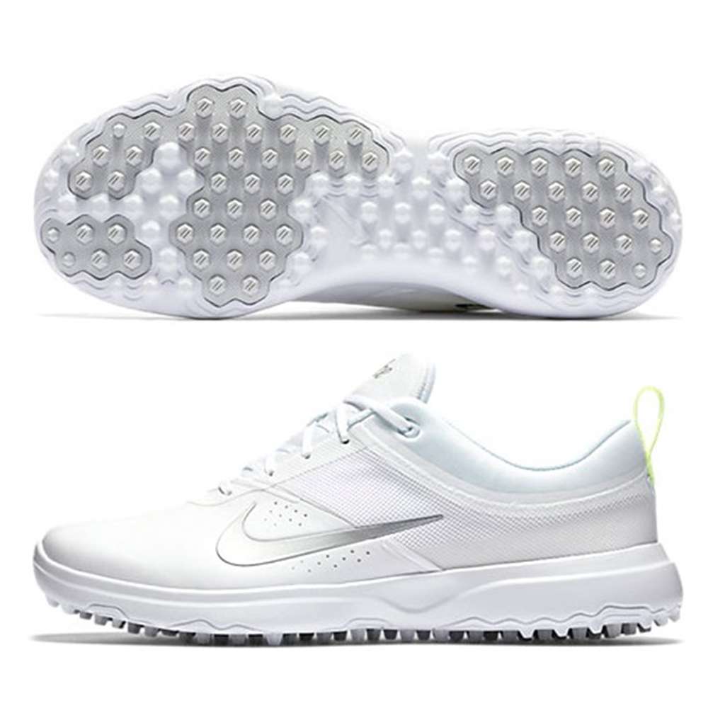 나이키 아카이트 화이트 스파이크리스 여성 골프화 Nike Akamai Spikeless Golf Shoe White Silver 