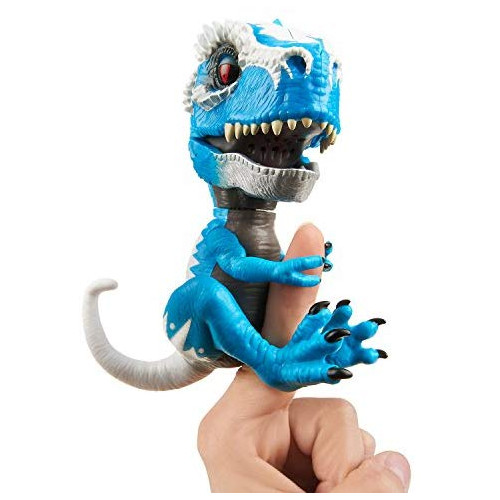Untamed T-Rex by Fingerlings – Tracker (Black/Green) - Interactive Collectible Dinosaur - By WowWee, Style = T-Rex-Ironjaw (Blue) 