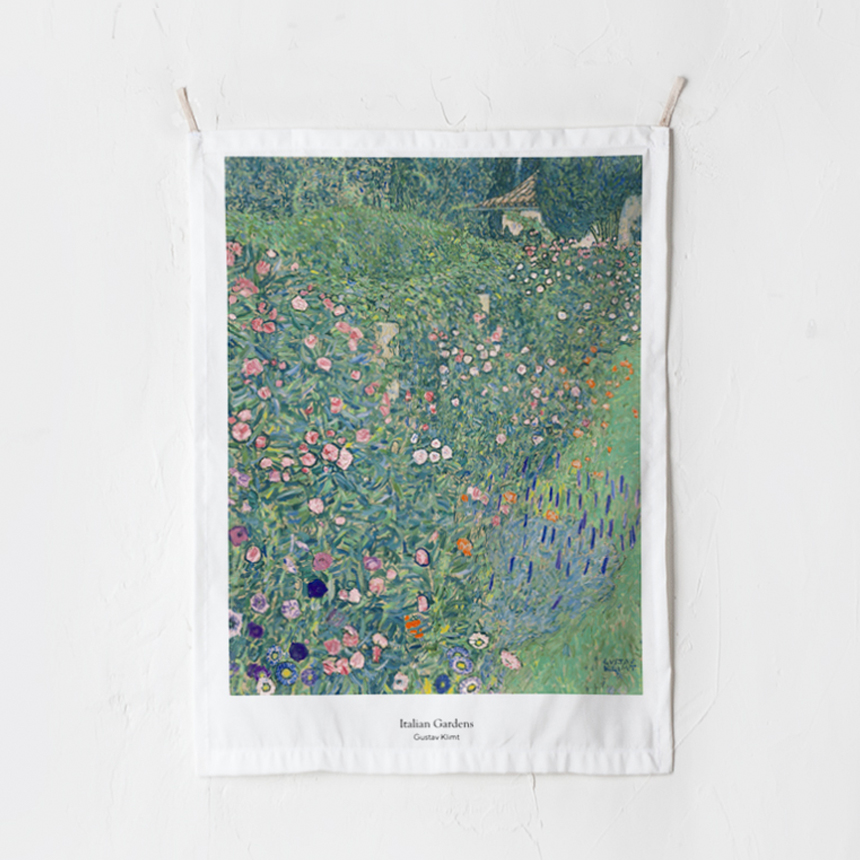 RYMD 패브릭 포스터 가렌더 태피스트리 이탈리안 정원, 혼합 색상 