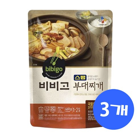 CJ 비비고 스팸부대찌개460g 즉석국 찌게 캠핑요리 혼밥 국요리, 3개 