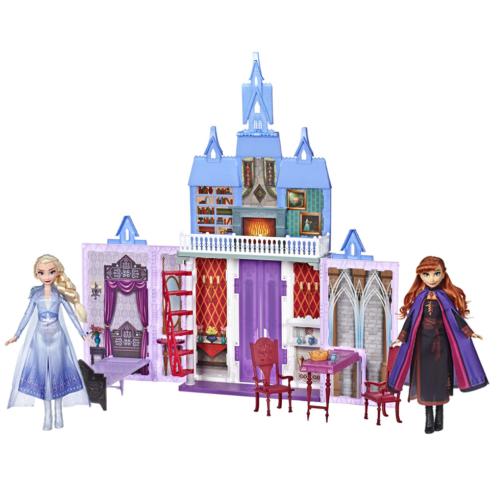 겨울왕국2 프리미엄 선물세트 아렌델 궁전 + 엘사 + 안나 인형 세트, 혼합 색상 