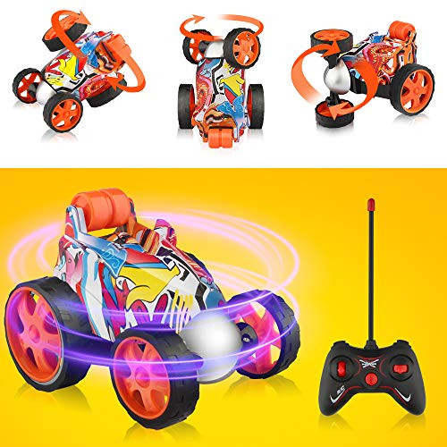 Blasland Remote Control Car - RC Vehicle Four Wheel Stunt Car 360 Degree Rolling Rotating Rotation Stunt Car Toy RC Stunt Toy Cars for Toddler, 본문참고 