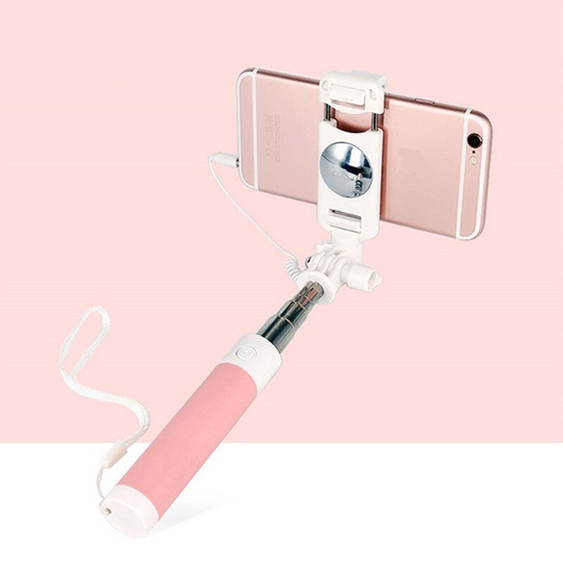 Eastvita 확장 가능한 유선 selfie 스틱 유니버설 foldable 전화 monopod 접이식 selfiestick 아이폰 xiaomi 화웨이 삼성, 1개, purple 