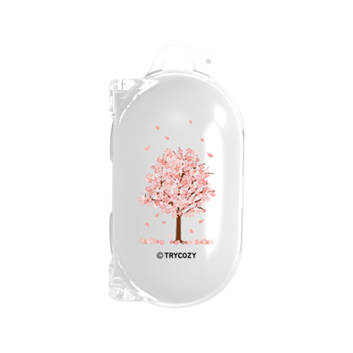 트라이코지 벚꽃 갤럭시버즈 & 버즈플러스 클리어 케이스, 단일상품, 핑크 