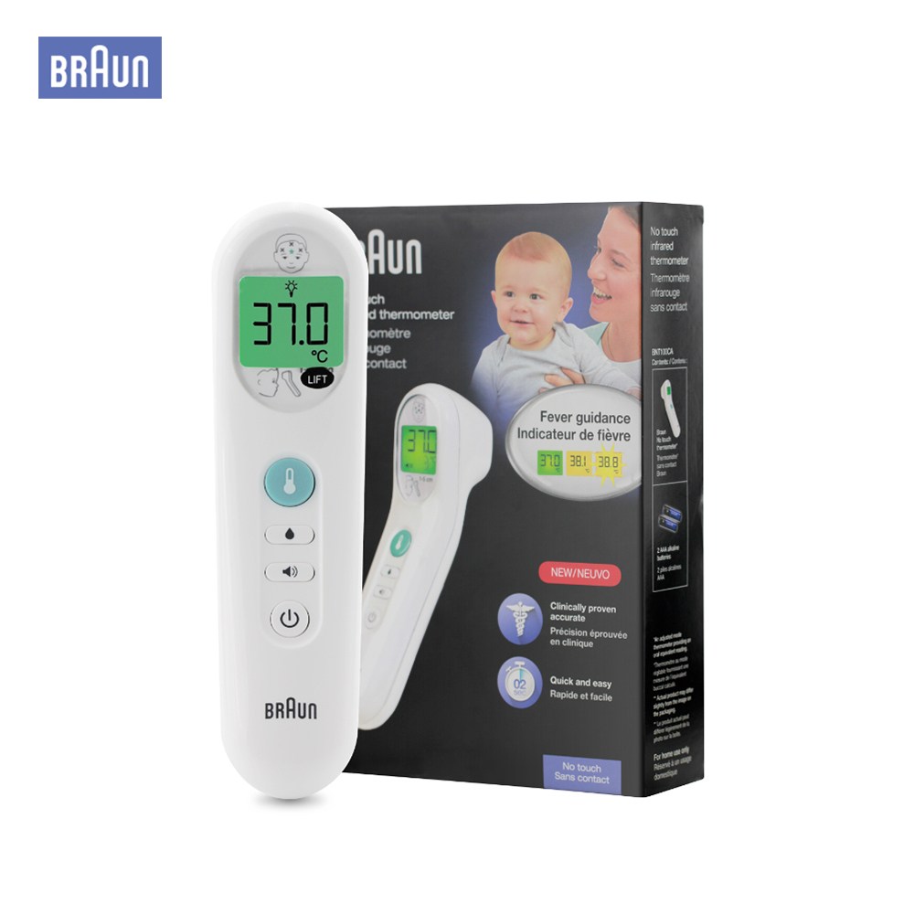 브라운 비접촉식 체온계 BNT100 독일브랜드 LED 디스플레이 아기체온계 무음모드, 1개 