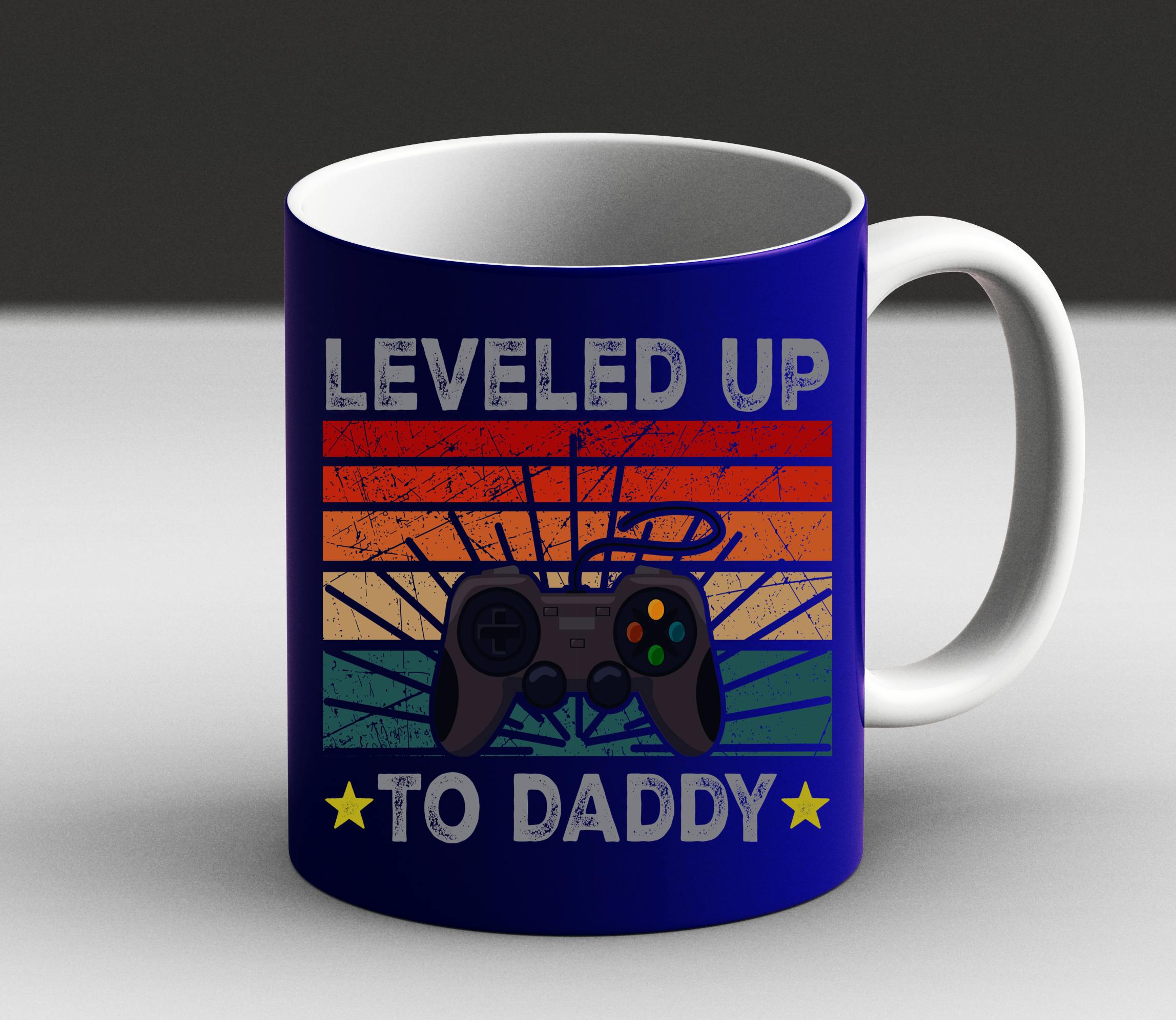 Leveled Up to Daddy Pregnancy Baby Announcement Husband Dad To Be Gift Coffee Mu